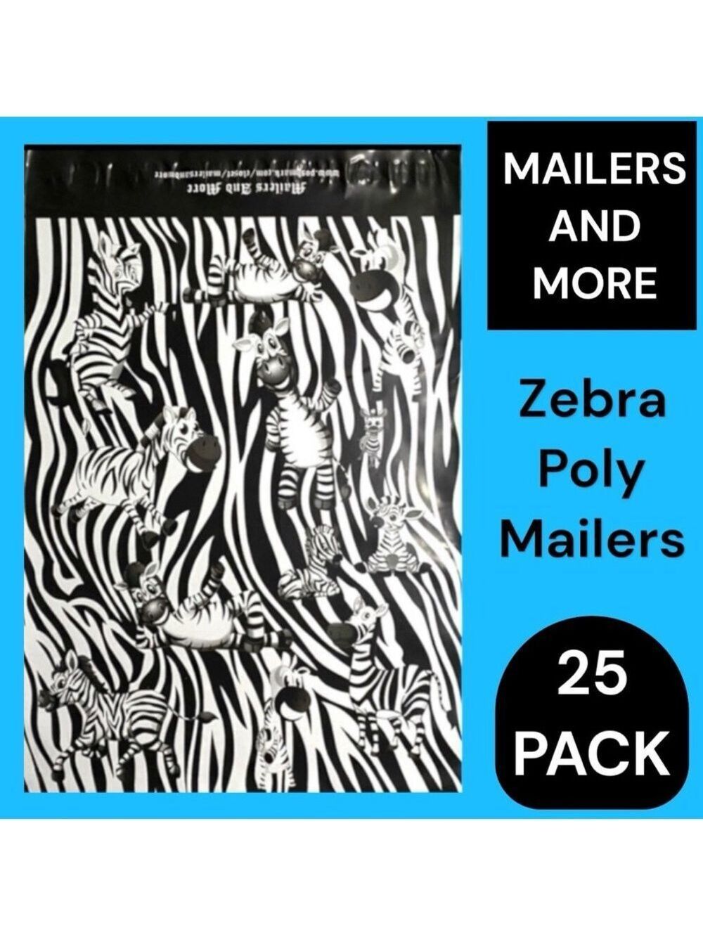 25 10X13 Poly Mailers, Zebra Shipping Envelopes PRICE IS FIRM - Picture 3 of 10